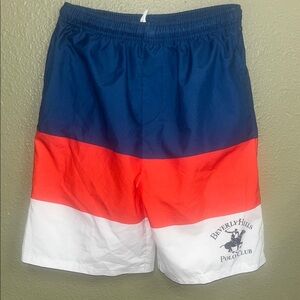 Beverly Hills Polo Club Men's Tricolor Swim Trunks